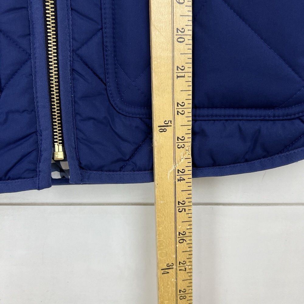 NEW J. CREW Vest‎ Women XS Quilted Full Zip Snap Pockets BU262 Blue - Picture 13 of 15